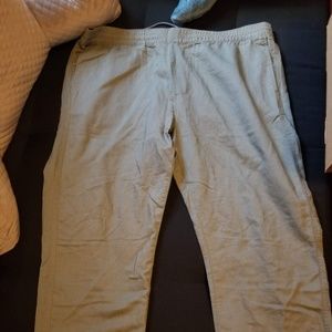 H&M Linen-blend Pants - light khaki green - XL